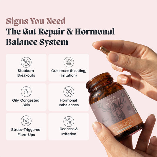Système Complet Réparation Intestinale et Équilibre Hormonal pour Acné Féminine