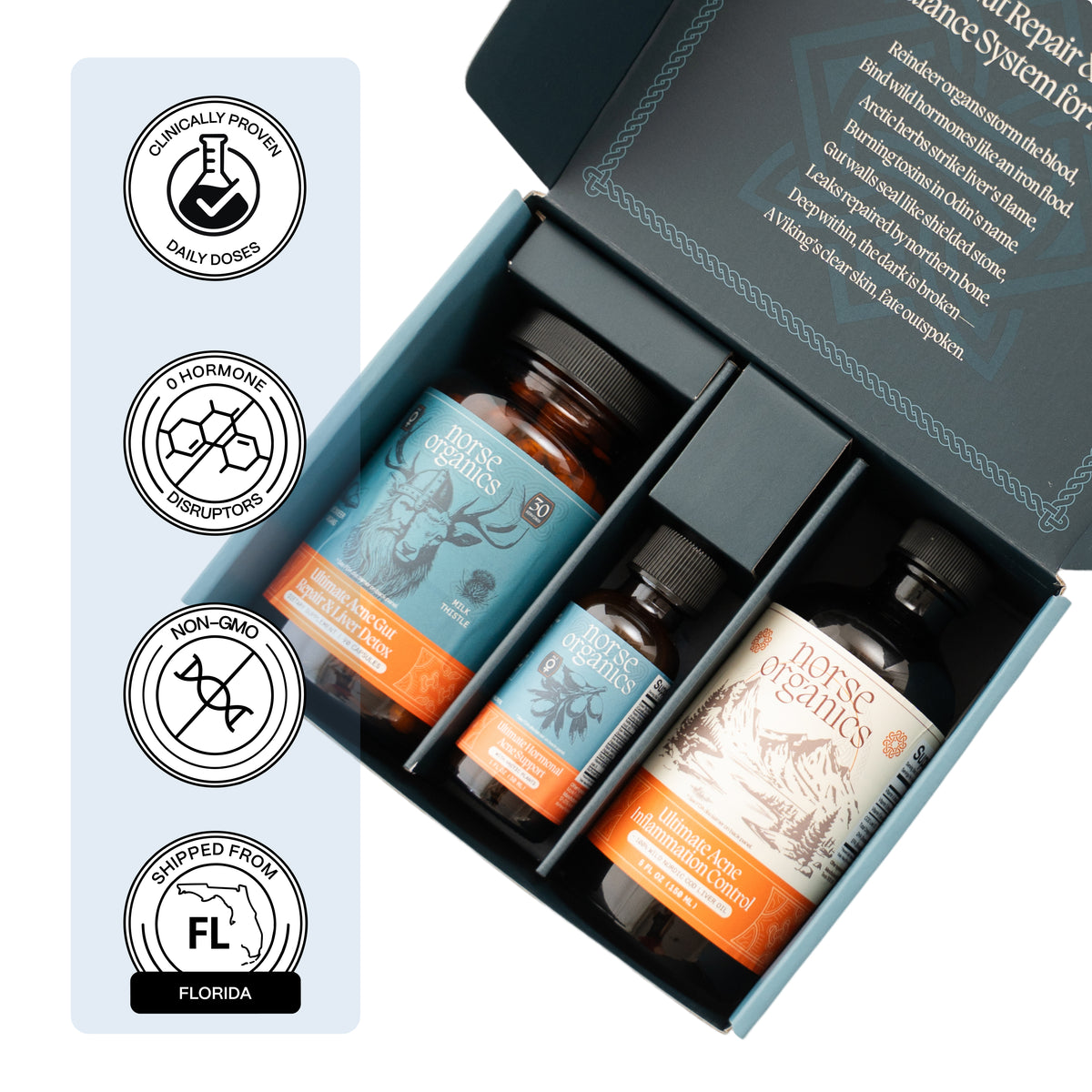 Komplettes Darmsanierungs- & Hormonbalance-System für männliche Akne