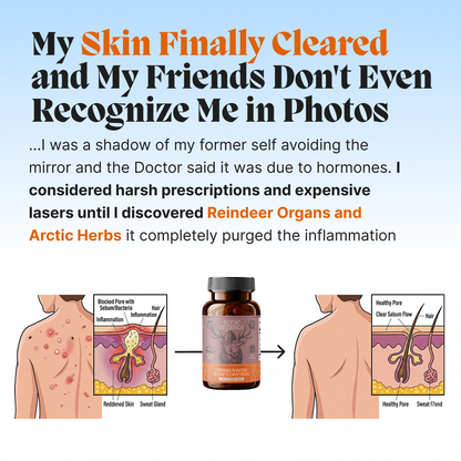 Customer testimonial with skin diagrams for the female gut repair and hormonal balance system